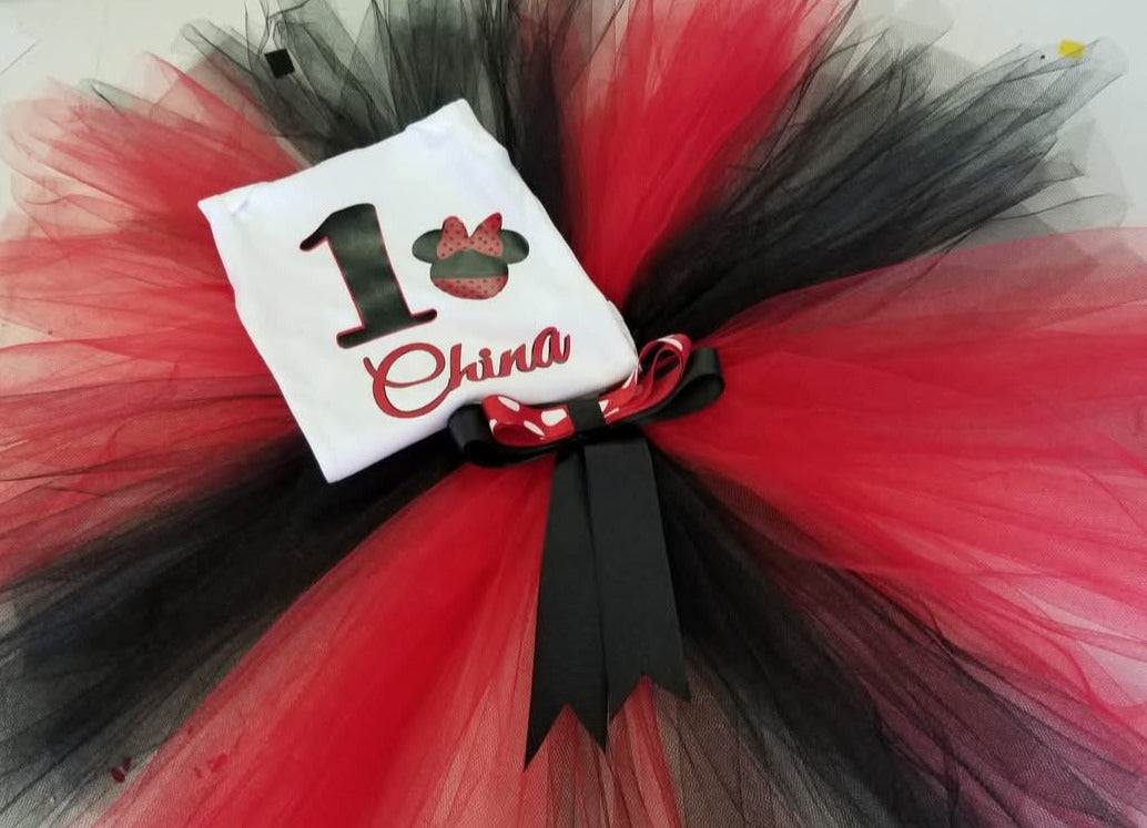 short sleeve 2 color tutu oufit