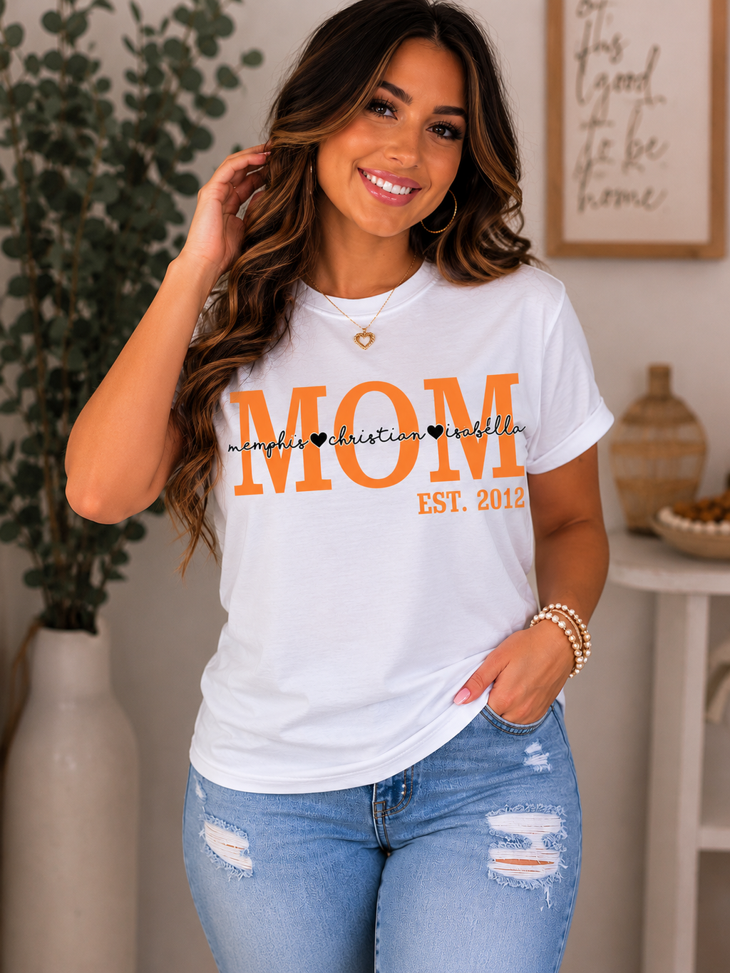 Personalized MOM shirt with kids names