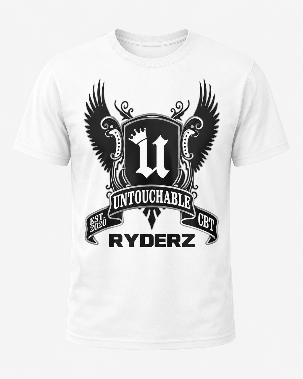 Untouchable Ryderz White Crest Tee – 4 Color Options