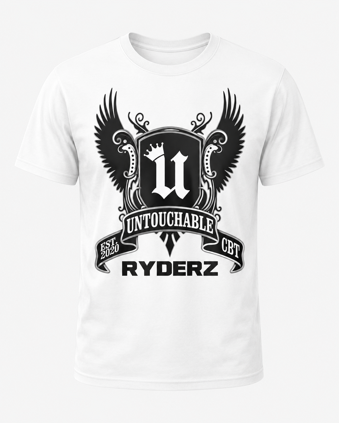 Untouchable Ryderz White Crest Tee – 4 Color Options