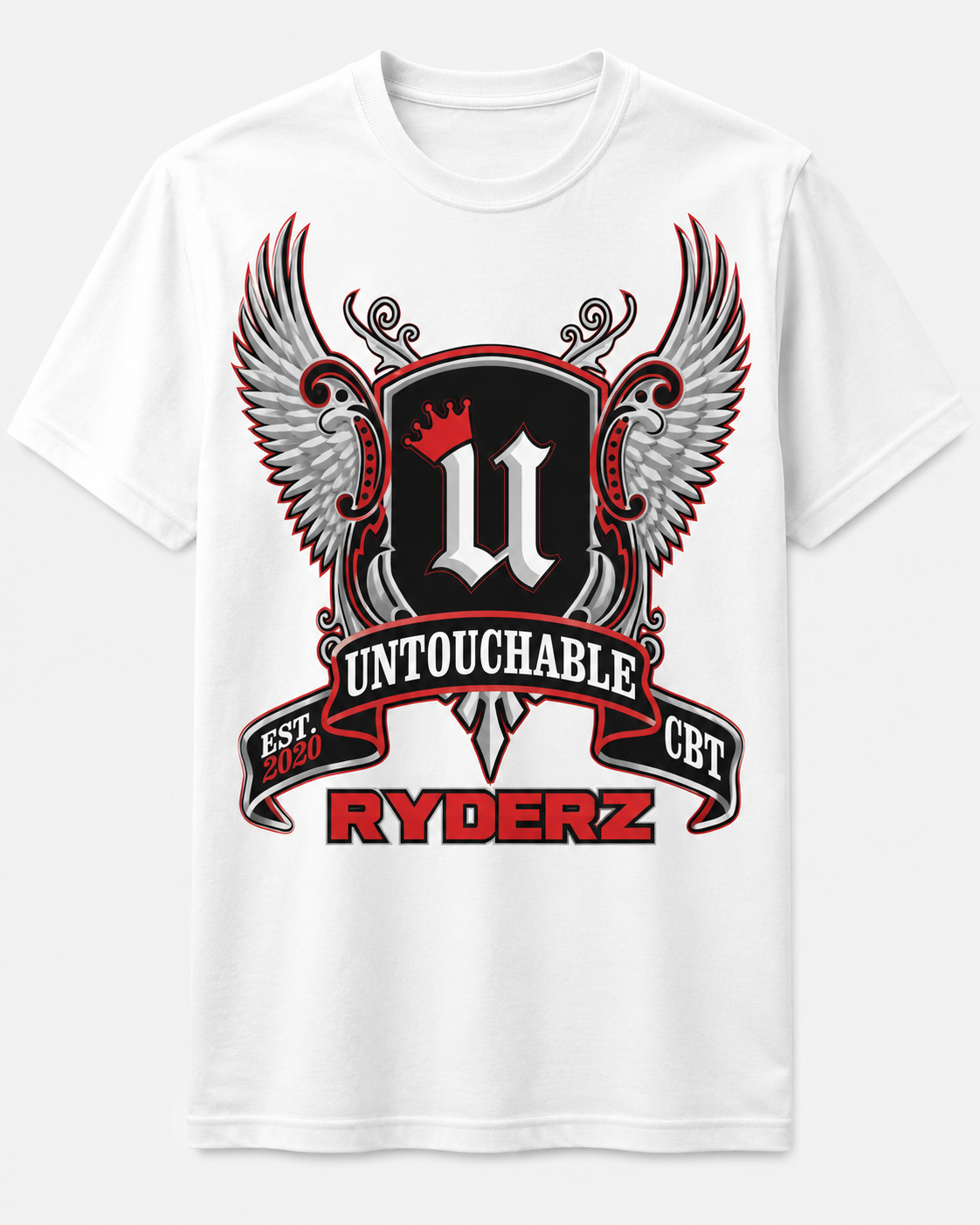 Untouchable Ryderz White Crest Tee – 4 Color Options