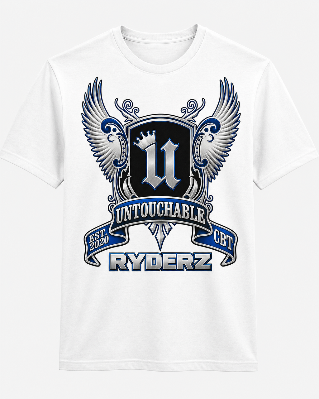 Untouchable Ryderz White Crest Tee – 4 Color Options