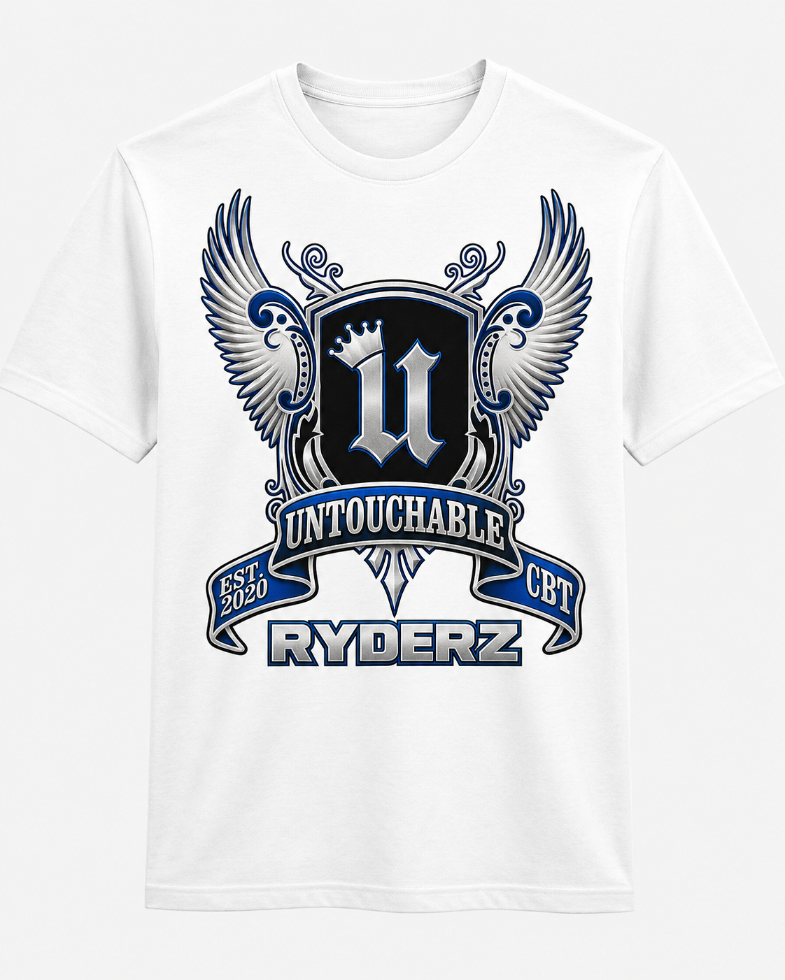 Untouchable Ryderz White Crest Tee – 4 Color Options