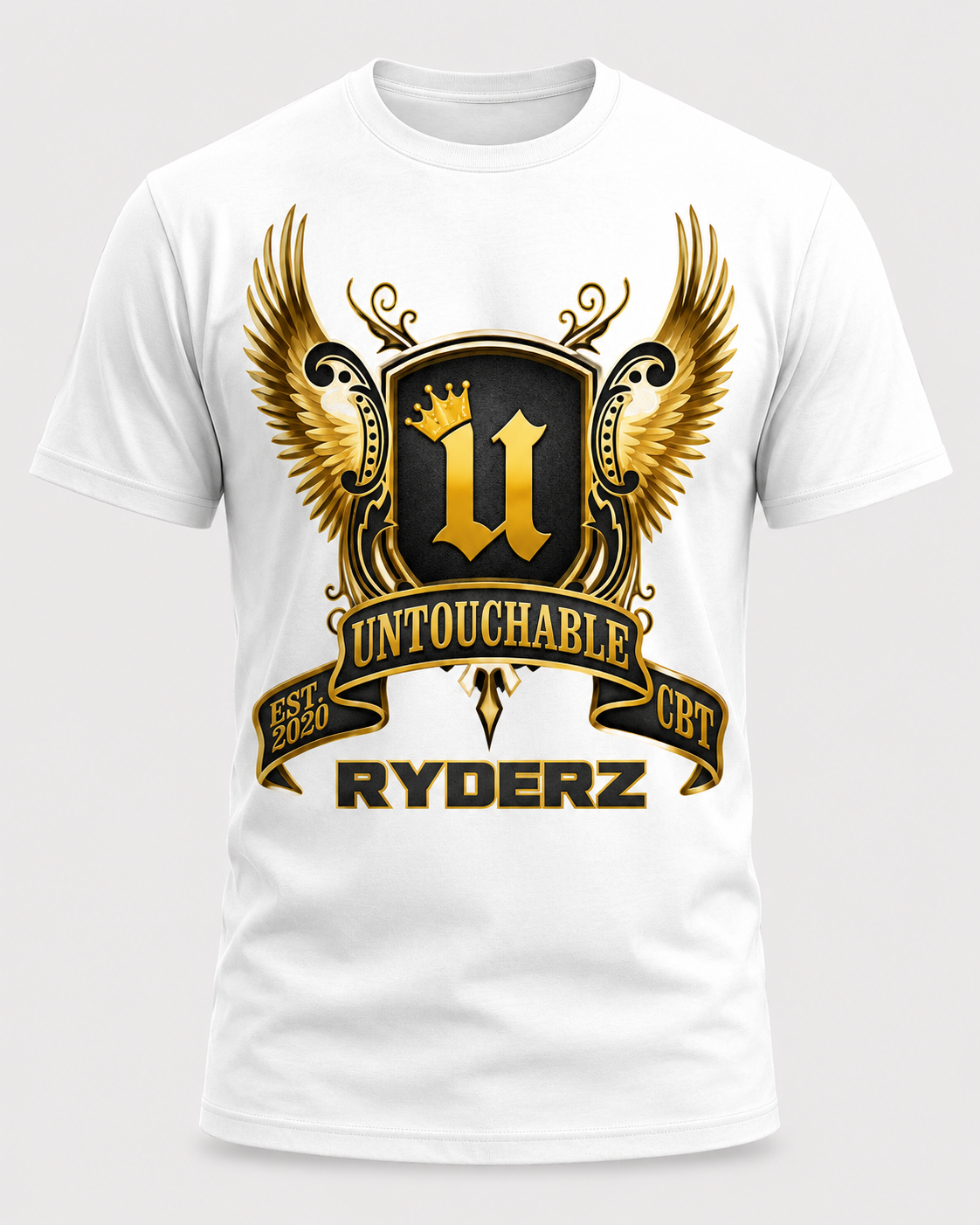 Untouchable Ryderz White Crest Tee – 4 Color Options