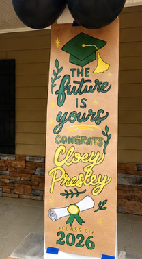 Custom Vertical Party Banner Set – Personalized Hand-Painted Porch & Event Signs (Set of 2)