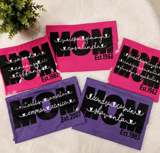 Personalized MOM shirt with kids names