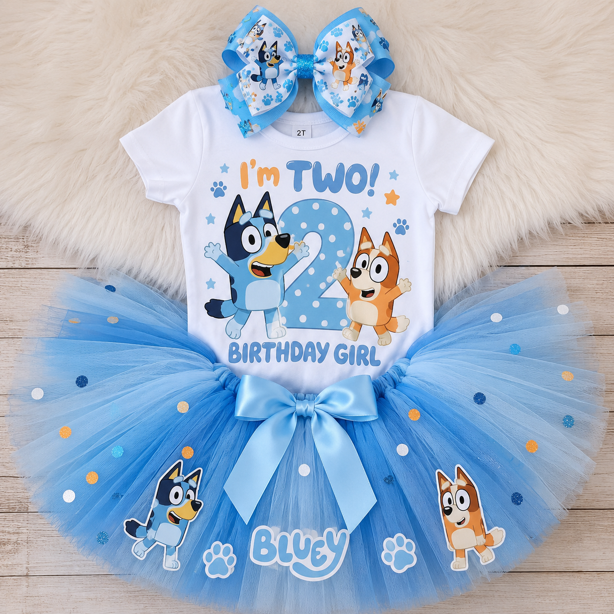 Bluey inspired girl tutu outfit